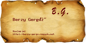Berzy Gergő névjegykártya