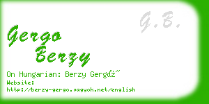 gergo berzy business card